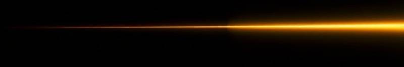 Thin abstract light streak on dark background, featuring gold and white gradient.